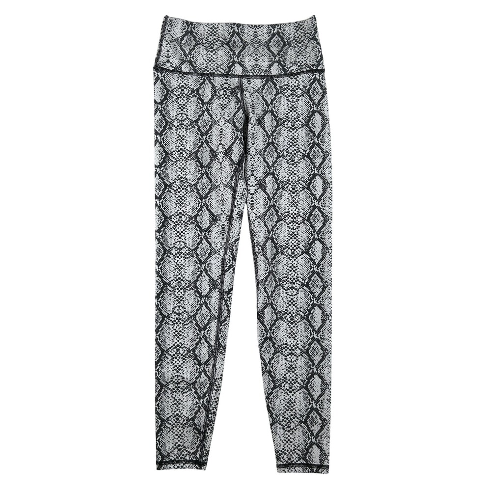 Savvi Leggings Womens Medium Gray Snake Print High Rise Ankle Stretch Yoga Gym